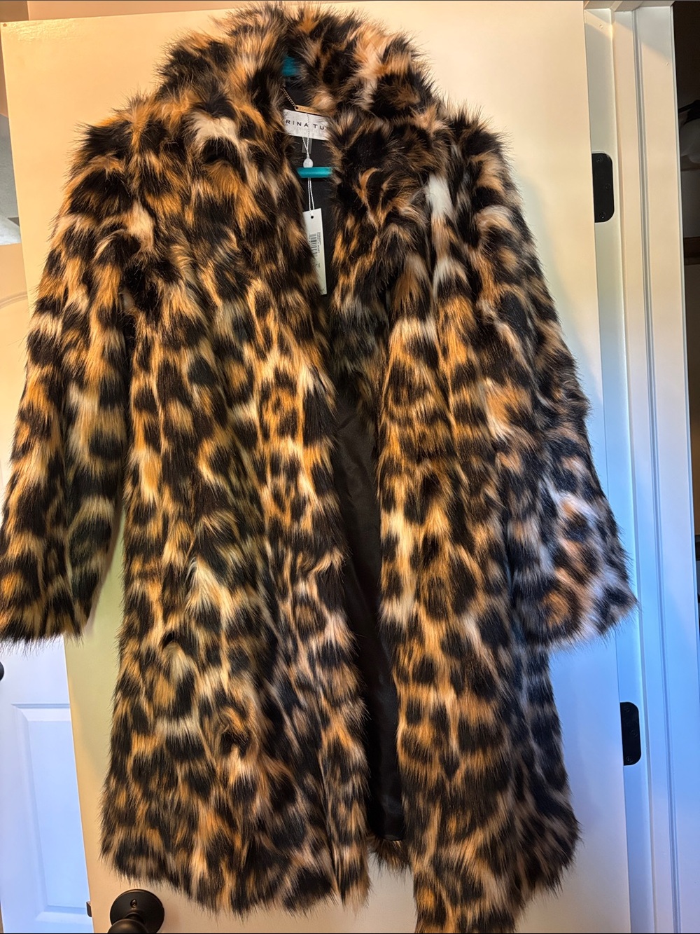 Trina Turk Leopard-Print Faux Fur Coat - Brown/Black/White